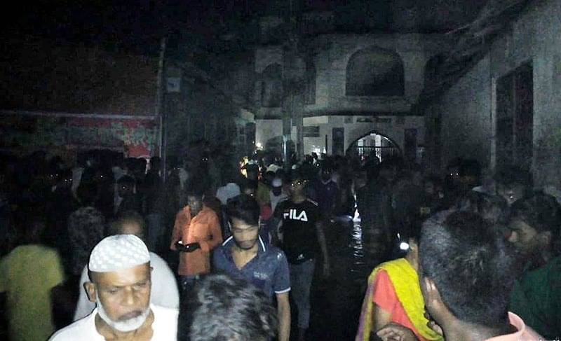 An explosion takes place at a mosque in the city’s Pachim Talla area of Narayanganj on Friday night.