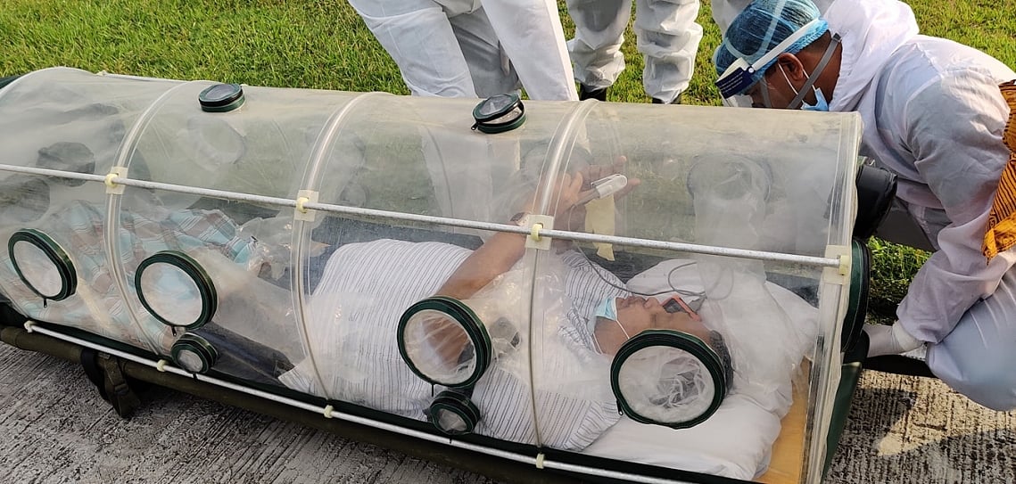 Coronavirus infected Khulna-6 MP Akhtaruzzaman Babu has been airlifted to Dhaka on Monday.