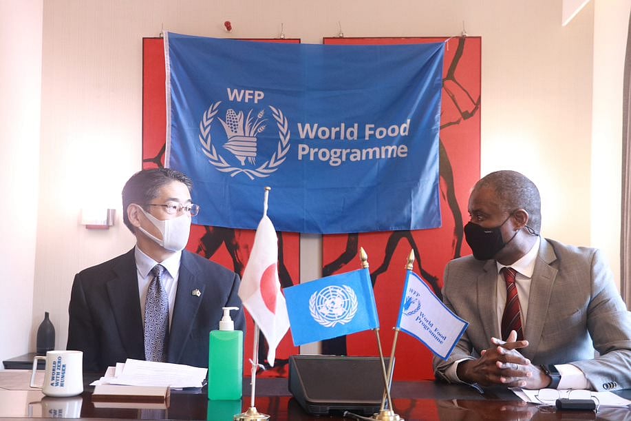 Japan's ambassador to Bangladesh Naoki Ito and WFP Deputy Country Director, Alpha Bah