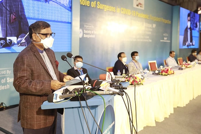 Health minister Zahid Maleque addresses seminar on ‘The role of surgeons in the COVID-19 crisis'. 18 October 2020
