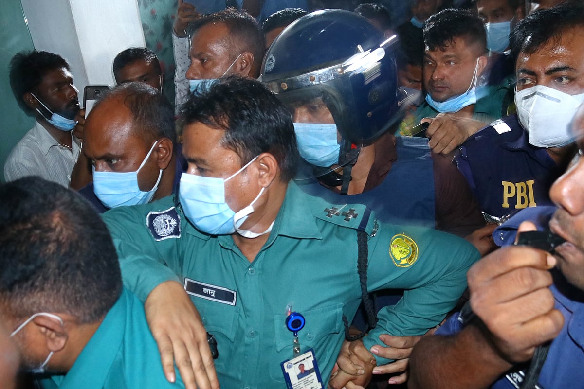 Suspended sub-inspector of Bandarbazar police station, Akbar Hossain Bhuiyan, in police custody