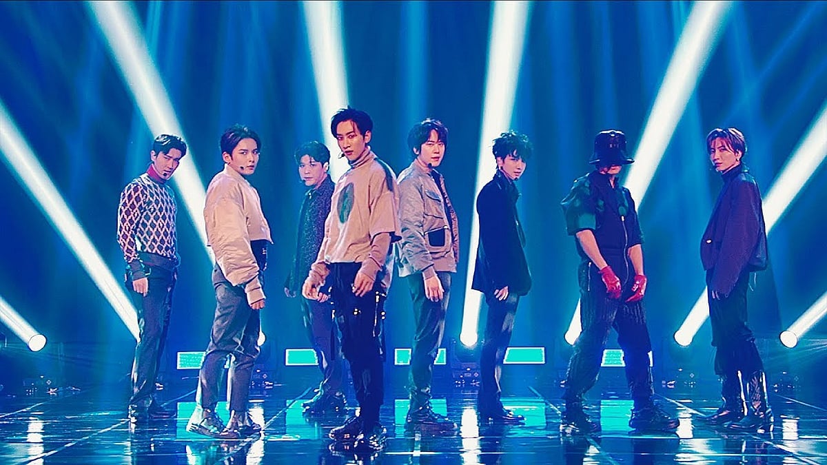 Super Junior performing in stage