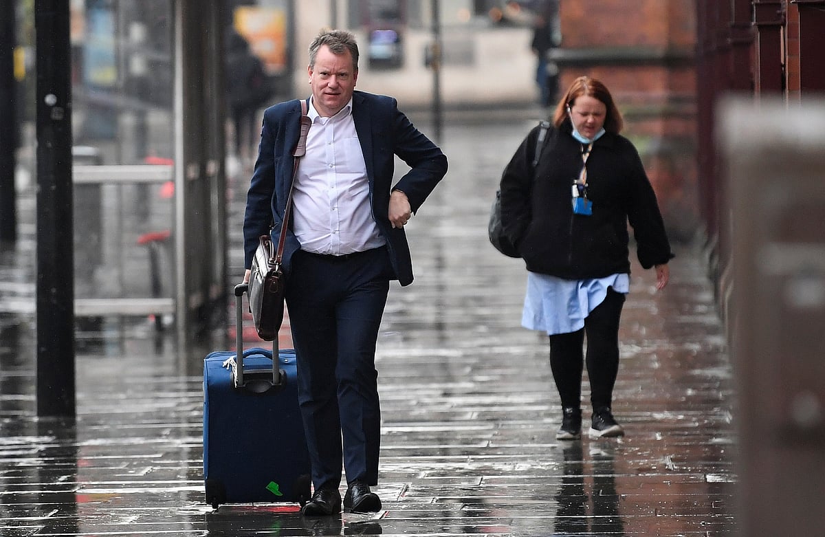 Britain's chief Brexit negotiator, David Frost arrives at St Pancras International station in London, Britain on 6 December