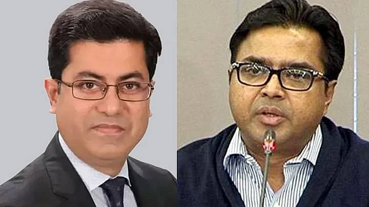 Dhaka South City Corporation mayor Sheikh Fazle Noor Taposh (L) and predecessor Mohammad Sayeed Khokon (R)