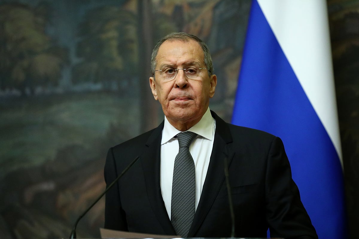 Russia's foreign minister Sergei Lavrov attends a news conference following a meeting with European Union's foreign policy chief Josep Borrell in Moscow, Russia on 5 February 2021