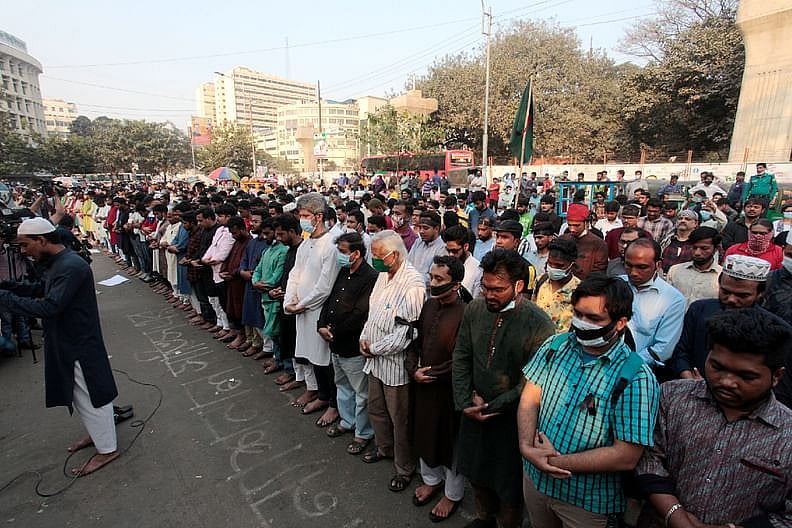 A gayebana janaza of writer Mushtaq Ahmed was held in front of the National Museum at the city’s Shahbagh on Friday afternoon