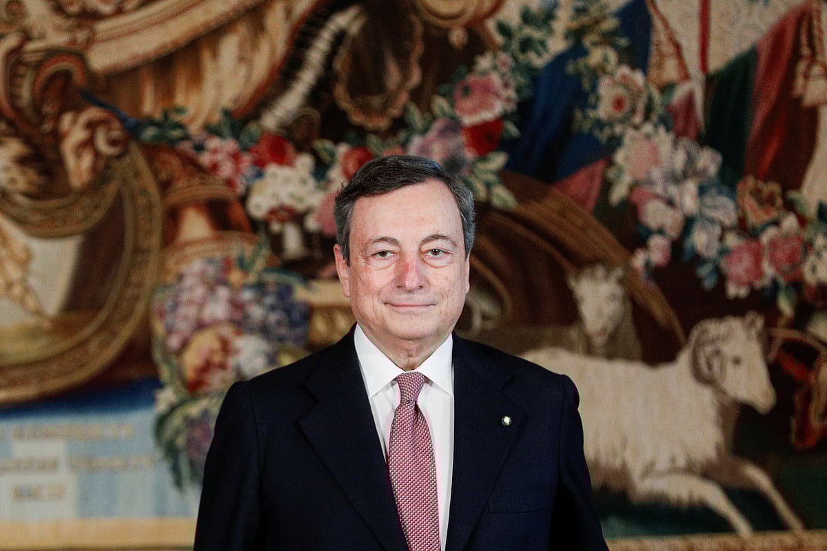 Prime minister Mario Draghi poses for a picture after the new cabinet ministers swearing-in ceremony, at the Quirinale Presidential Palace in Rome, Italy, 13 February, 2021