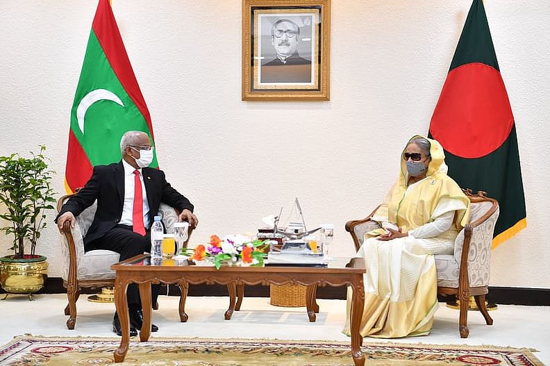 Maldivian president Ibrahim Mohamed Solih calls on prime minister Sheikh Hasina on Thursday