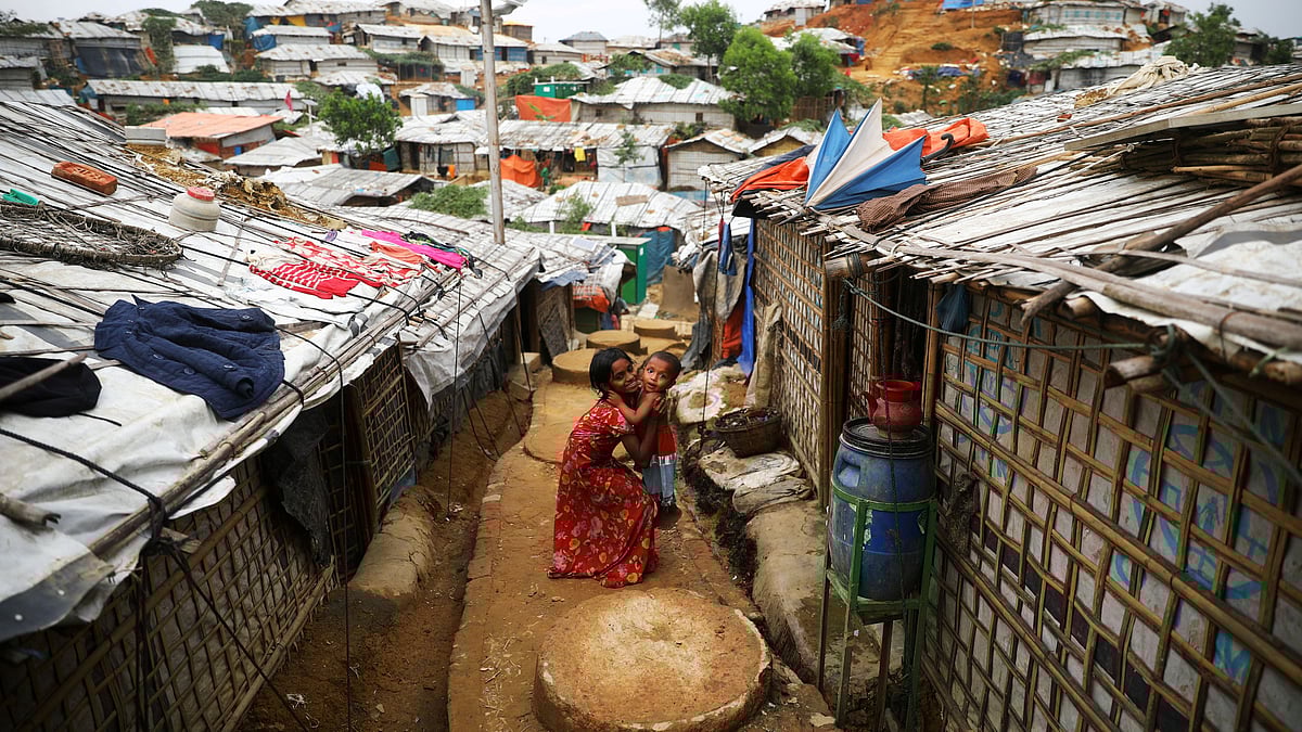 Rohingya children are seen at a refugee camp in Cox's Bazar, Bangladesh, 7 March 2019