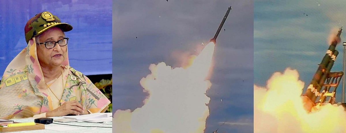 Prime minister Sheikh Hasina virtually addressed a function on inclusion of “Tiger Multiple Launch Rocket/Missile System (MLRS)” in Bangladesh Army at Savar Cantonment from her official residence Ganobhaban on 20 June, 2021