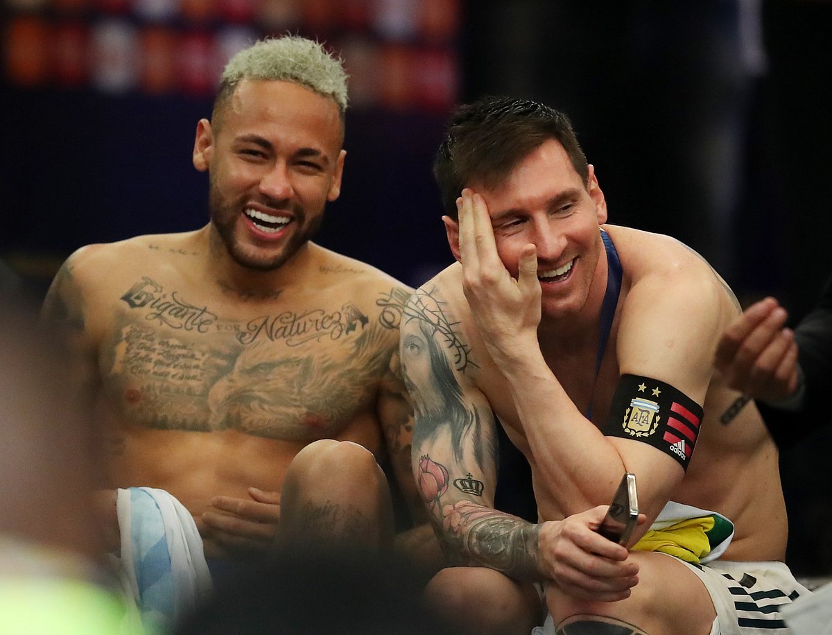Brazil's Neymar and Argentina's Lionel Messi