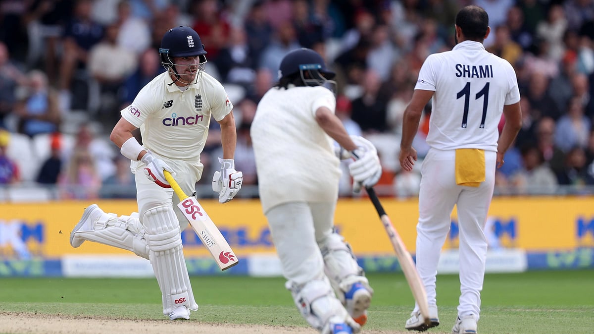 England’s Haseeb Hameed and Rory Burns in action in the third Test against India at Headingley, Leeds, Britain on 25 August 2021