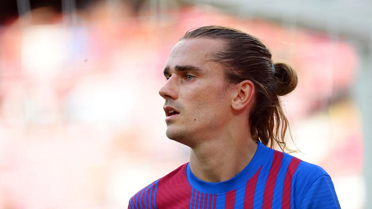 Barcelona's French midfielder Antoine Griezmann looks on during the Spanish League football match between FC Barcelona and Getafe CF at the Camp Nou stadium in Barcelona on 29 August, 2021