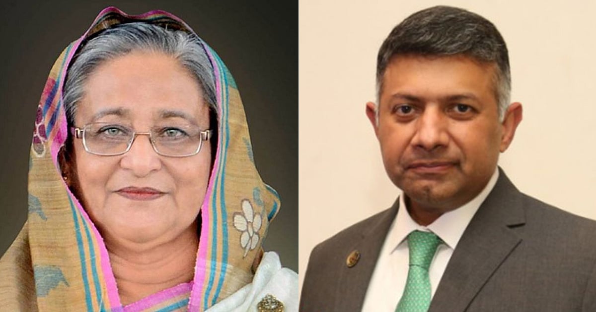 Prime minister Sheikh Hasina and Indian high commissioner Vikram K Doraiswami