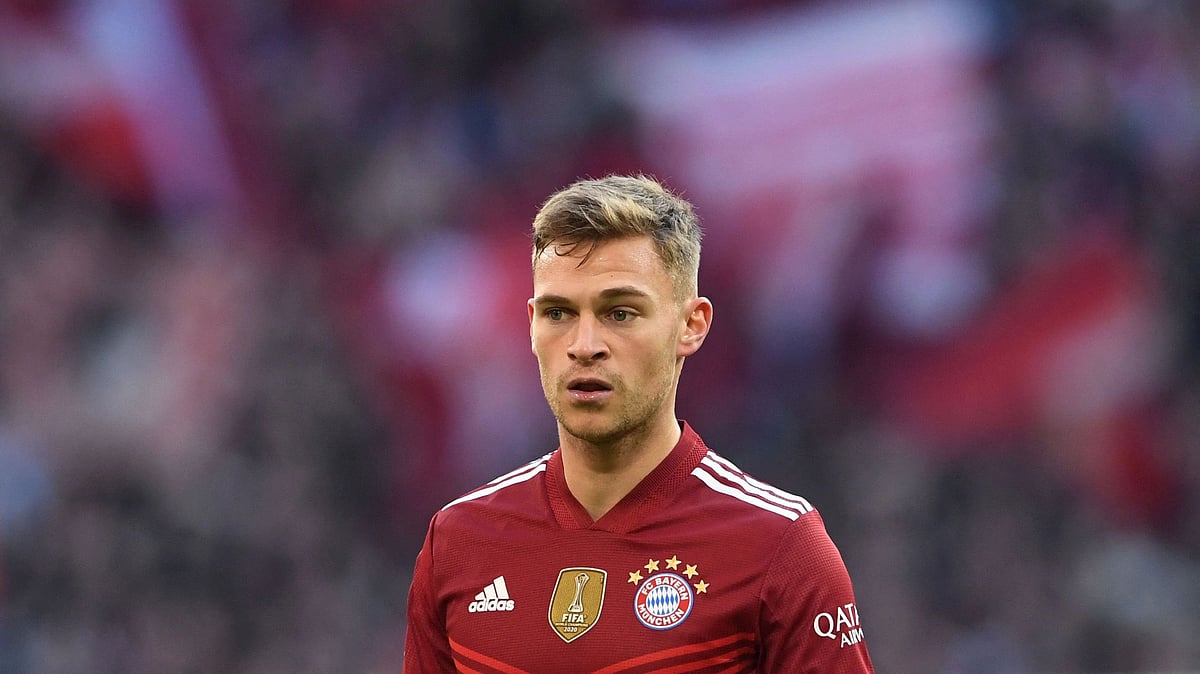 In this file photo taken on 6 November, 2021 Bayern Munich's midfielder Joshua Kimmich reacts during the German first division Bundesliga football match between FC Bayern Munich vs SC Freiburg in Munich