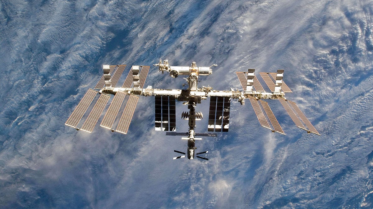 In this file photo taken on 7 March 2011 this NASA handout image shows a close-up view of the International Space Station is featured in this image photographed by an STS-133 crew member on space shuttle Discovery after the station and shuttle began their post-undocking relative separation