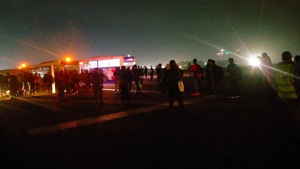 Security officials at Hazrat Shahjalal International Airport in Dhaka on 1 December 2021