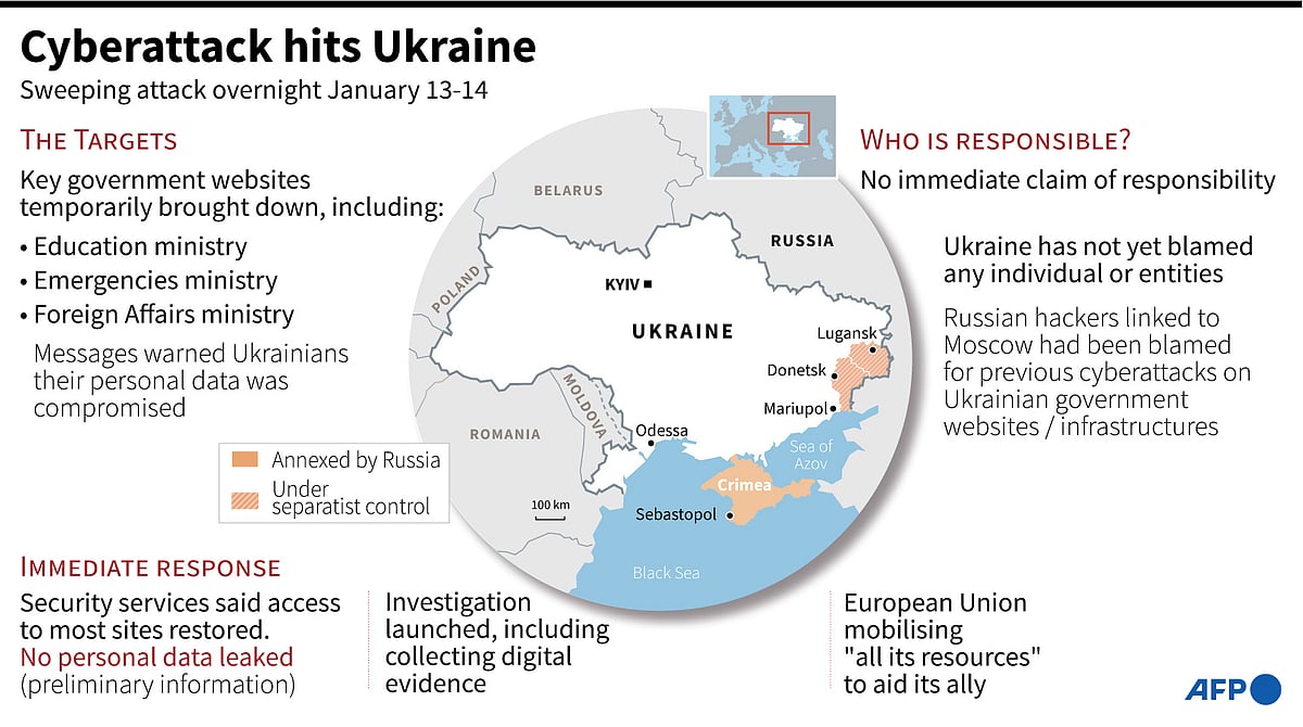 Key facts on the sweeping cyber attack that hit Ukraine overnight 13 and 14 January