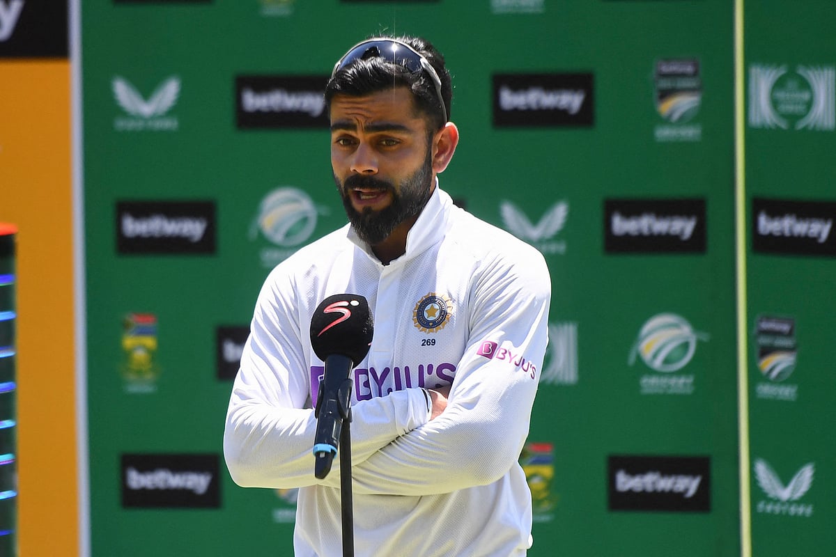 India’s captain Virat Kohli speaks after South Africa won the third Test cricket match between South Africa and India at Newlands stadium in Cape Town on 14 January 2022
