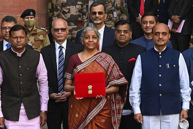 Indian finance minister Nirmala Sitharaman with her colleagues