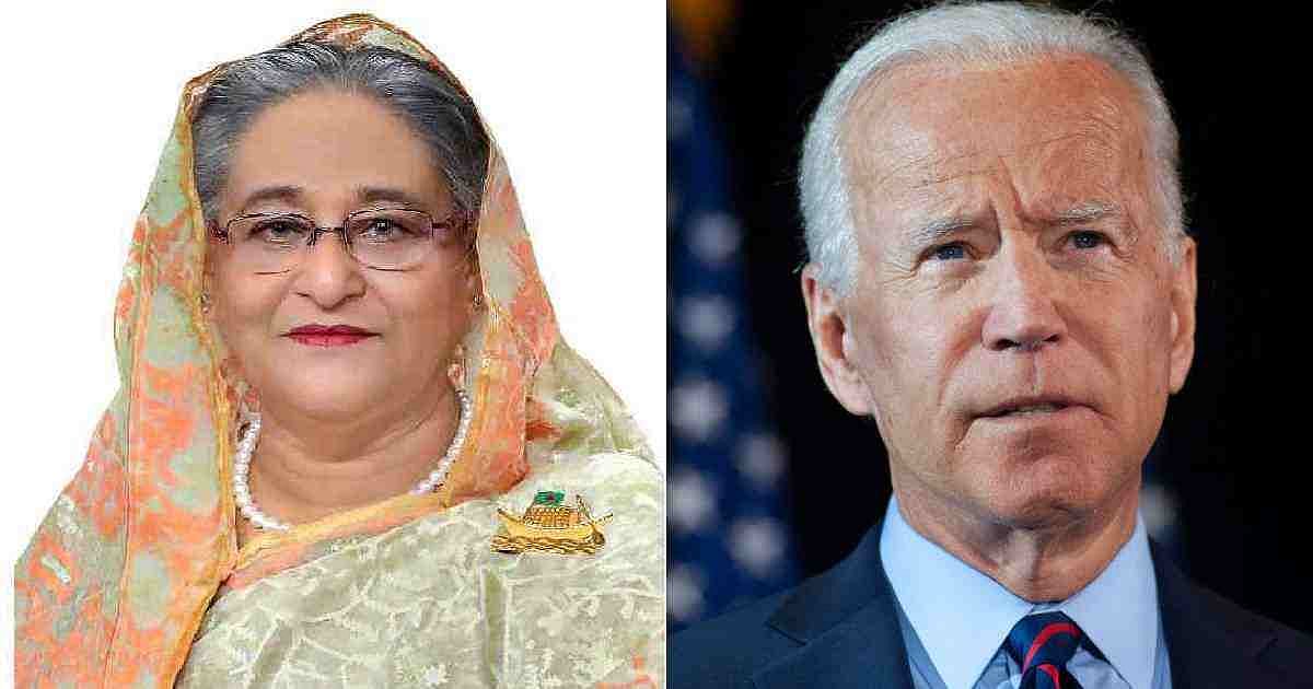 Sheikh Hasina and Joe Biden