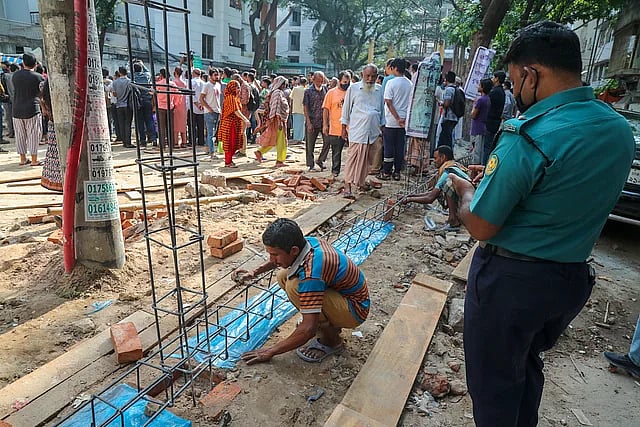 The construction work is still underway at the playground.