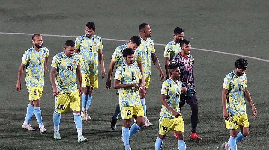 Players of Abahani Limited leaving the pitch after a match