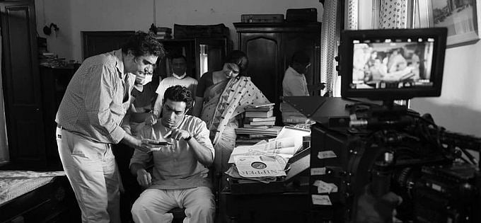 A still from the film Aparajito