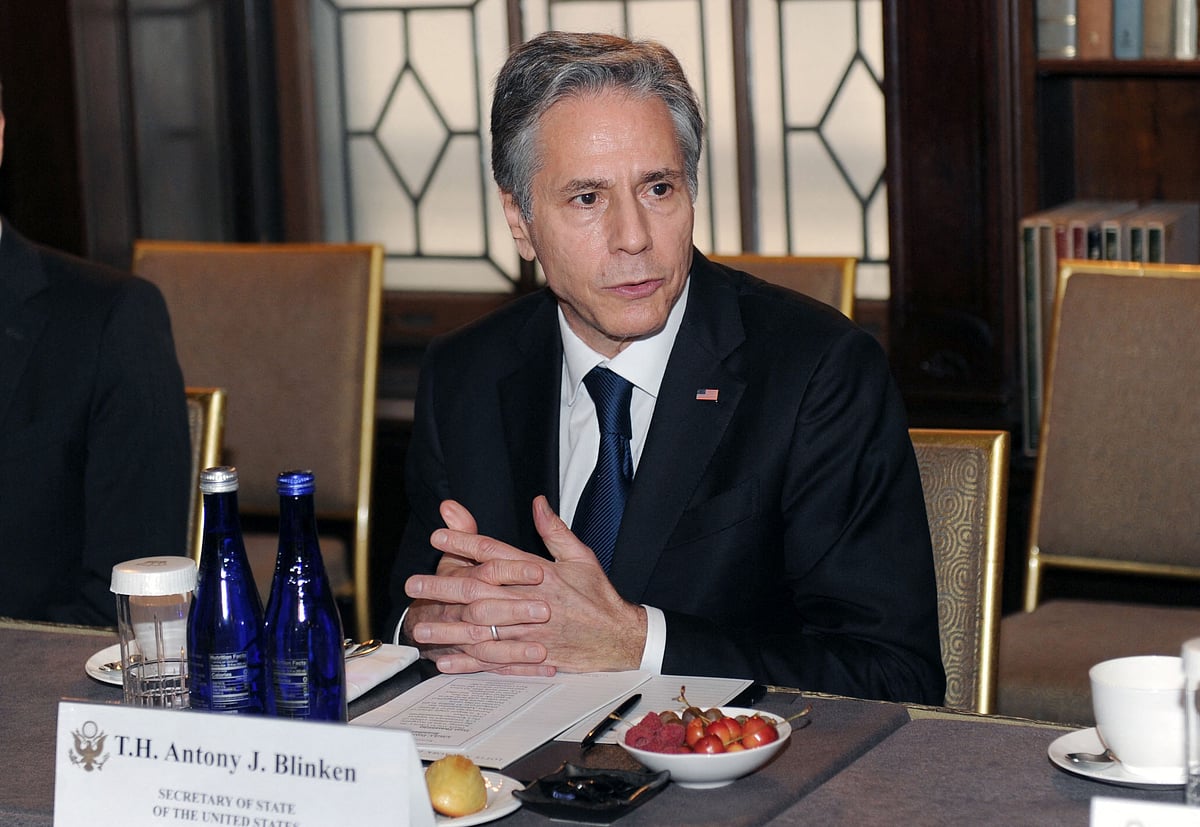 US Secretary of State, Antony Blinken, hosts a private sector roundtable on humanitarian assistance in Ukraine at the Lotte New York Hotel, in New York city, on 19 May, 2022.