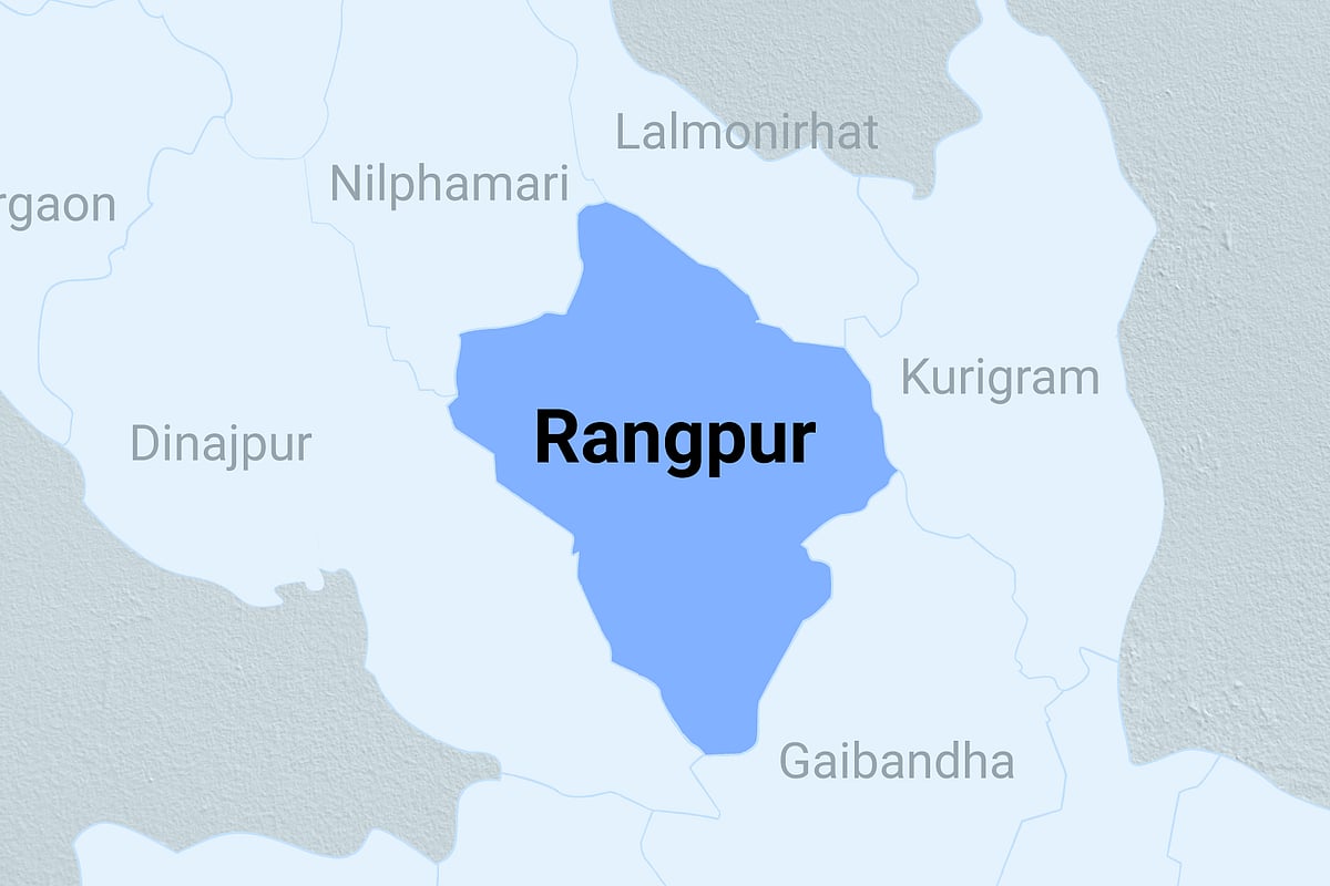Map of Rangpur district