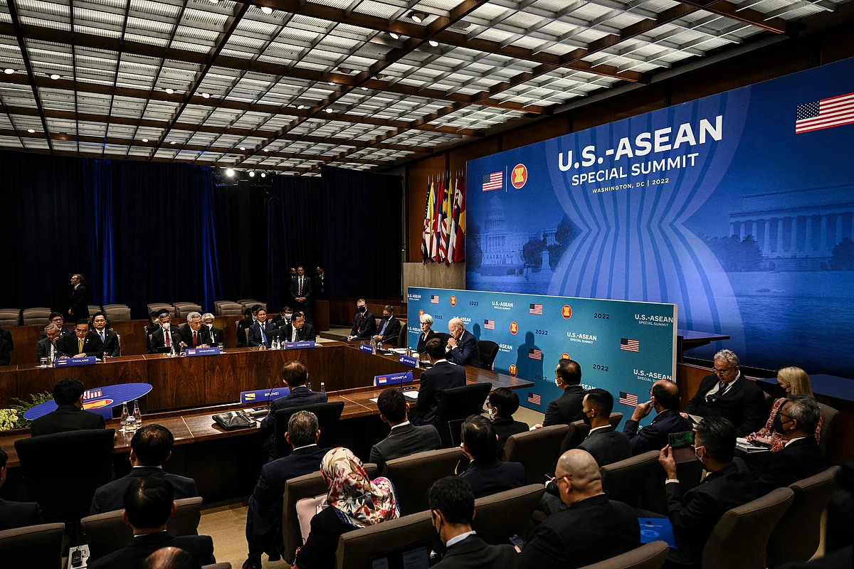 US President Joe Biden participates in the US-ASEAN Special Summit at the US State Department in Washington, DC, on 13 May, 2022