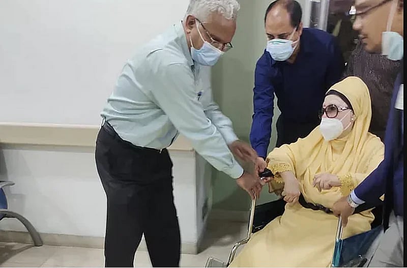 Khaleda Zia at the hospital