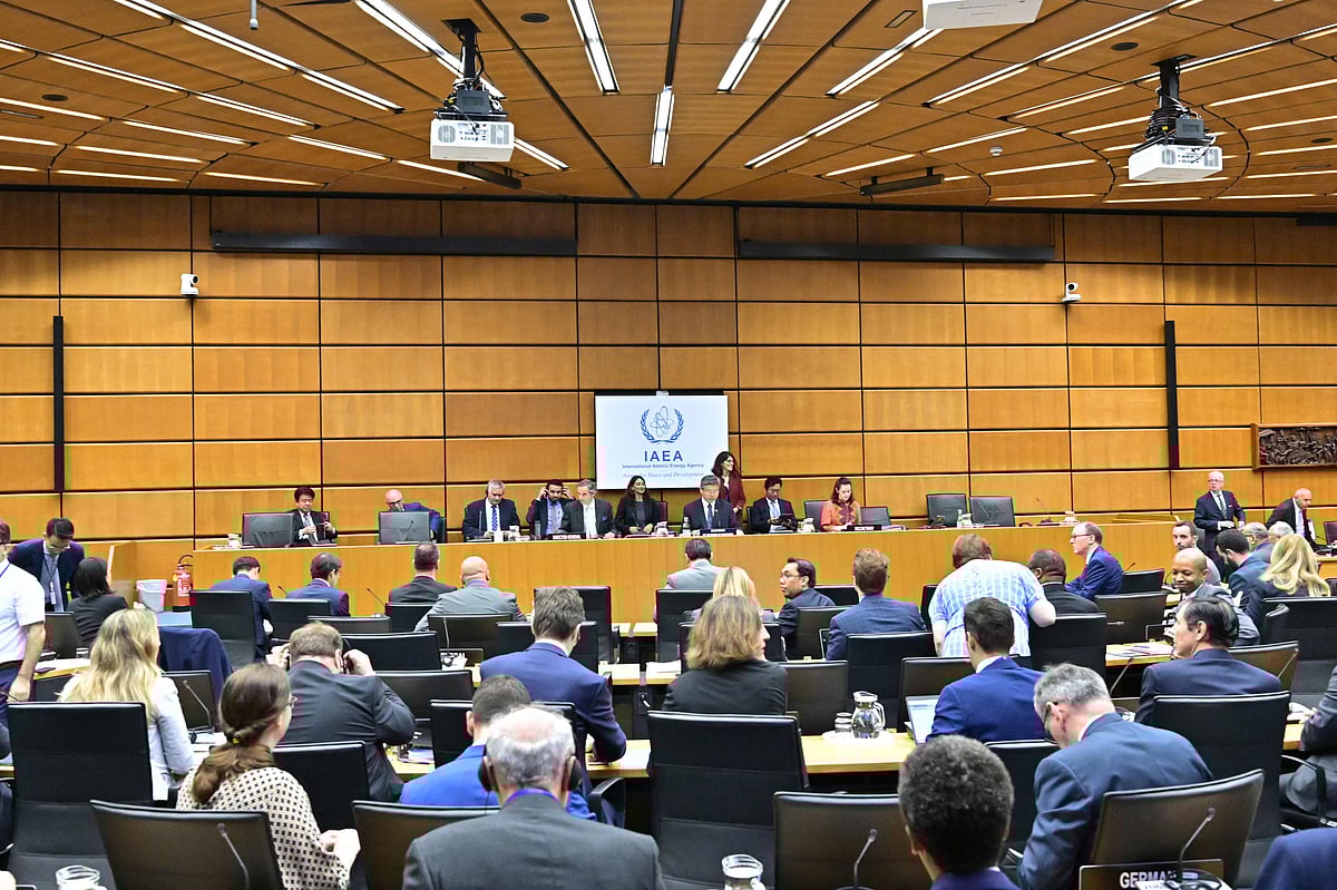 Diplomats attend the quarterly IAEA Board of Governors meeting at the agency headquarters in Vienna, Austria on 6 June, 2022
