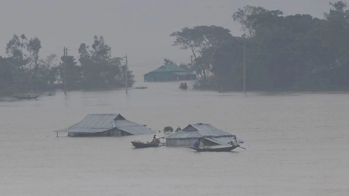 Devastating flood submerges most of the areas in Sylhet division