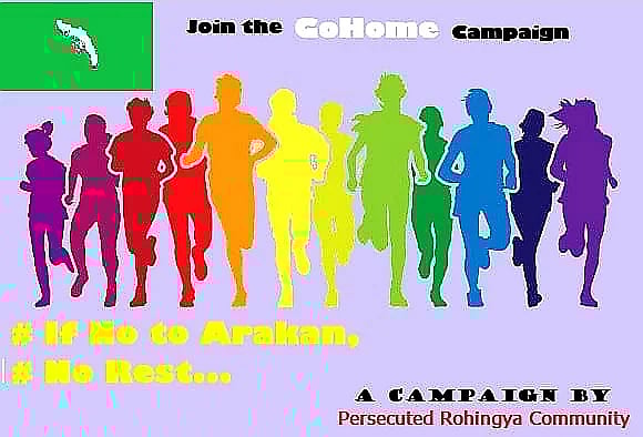 Poster of the 'Go Home' campaign launched by Rohingyas.