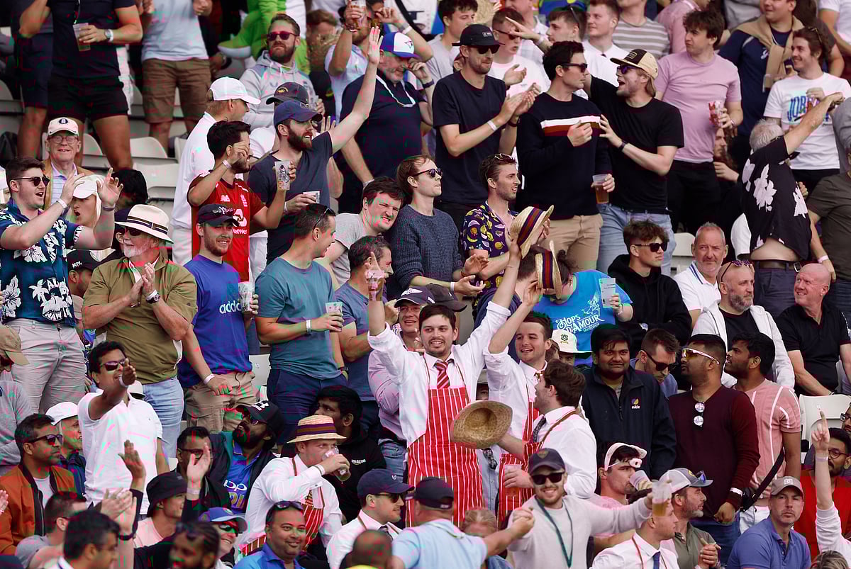 General view of spectators in fancy dress during the fourth day of the Edgbaston Test between India and England on 4 July, 2022