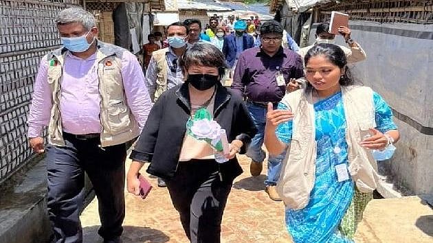 Thailand ambassador to Bangladesh Makawadee Sumitmor along with UNICEF Country Representative Sheldon Yett visits the Rohingya camps in Cox’s Bazar
