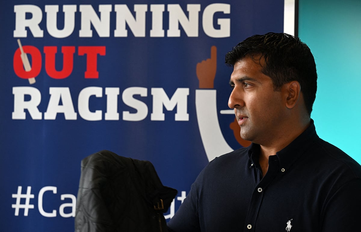 Cricketer Majid Haq speaks at a press conference at Stirling Court hotel in Stirling on 25 July, 2022