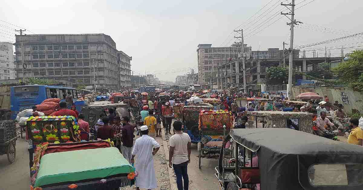 Amid the start of the rush ahead of the holidays of Eid-ul-Azha, commuters heading home faced a harrowing time on the Dhaka-Mymensingh highway on Thursday