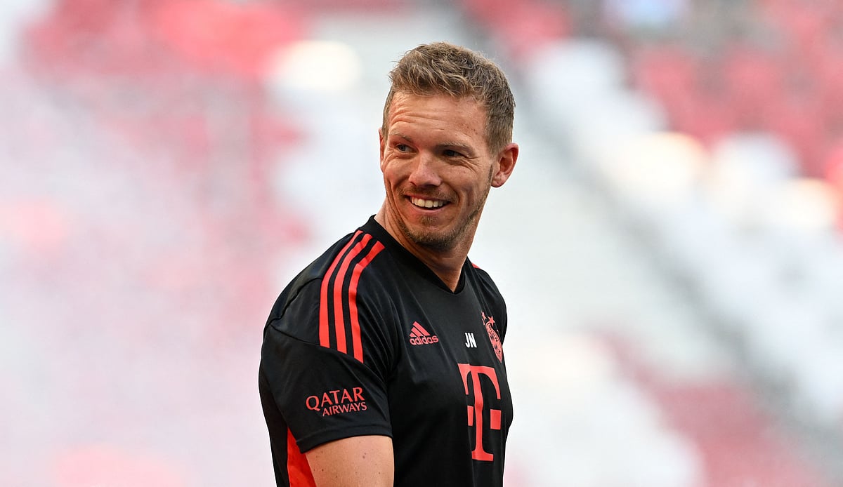 Bayern Munich's headcoach Julian Nagelsmann attends the team presentation of the German first division Bundesliga team FC Bayern Munich at the Allianz Arena in Munich, southern Germany, on 16 July, 2022