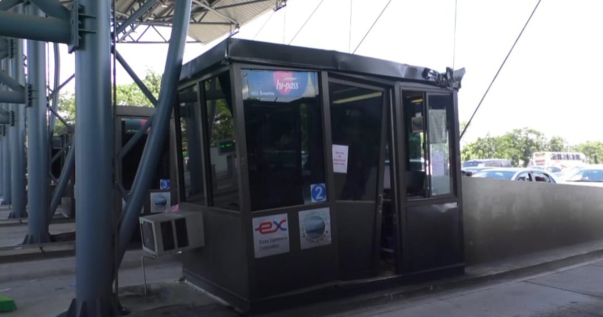 A commuter bus crashed into the toll booth no. 2 of the Padma Bridge at the Mawa end on Saturday