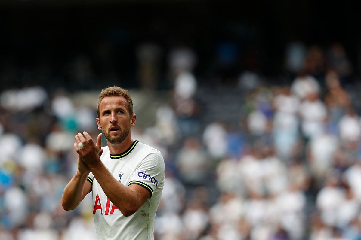 Tottenham Hotspur's English striker Harry Kane applauds supporters at the final whistle of the English Premier League football match between Tottenham Hotspur and Wolverhampton Wanderers at Tottenham Hotspur Stadium in London, on 20 August, 2022