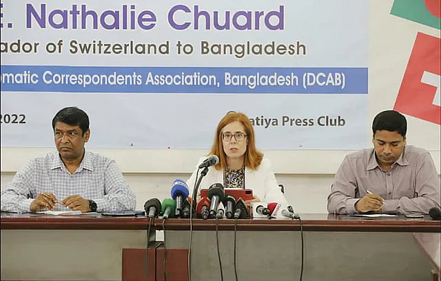 Swiss ambassador Nathalie Chuard has said that the Bangladesh government has not yet approached the Swiss banks or the concerned authorities through any official process for any sort of information.