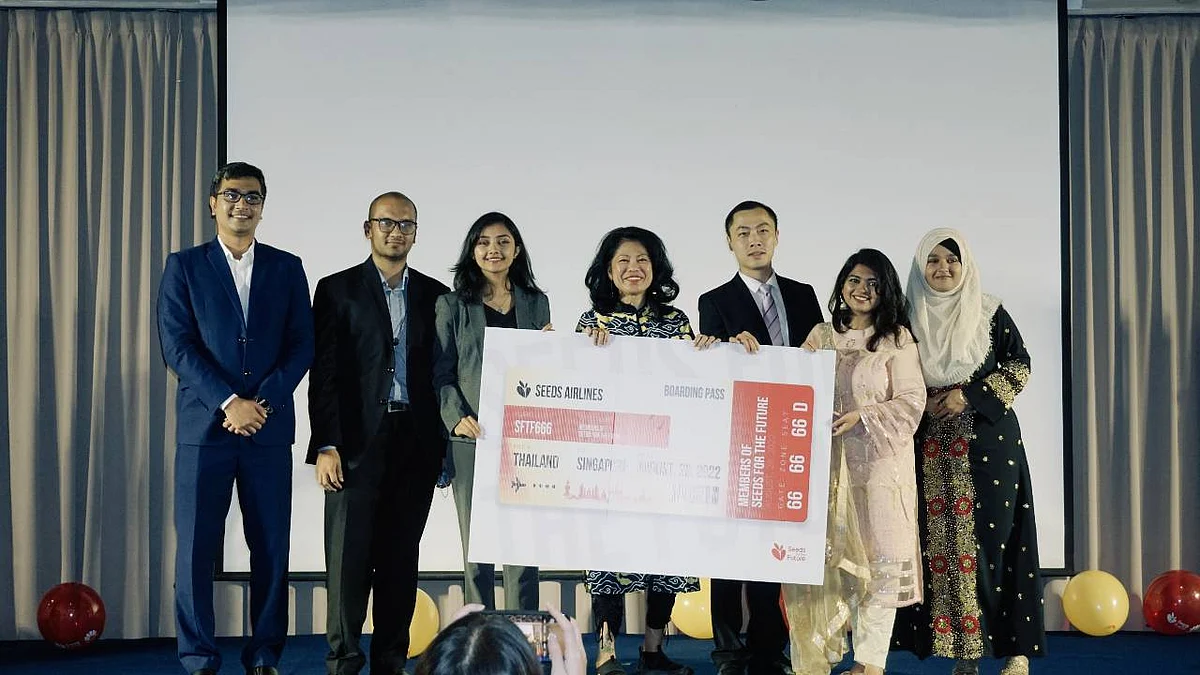 Four finalists from Bangladesh in Huawei's flagship programme ‘Seeds For The Future’ Asia Pacific pose for a photo after qualifying for the final round earlier this month in Thailand