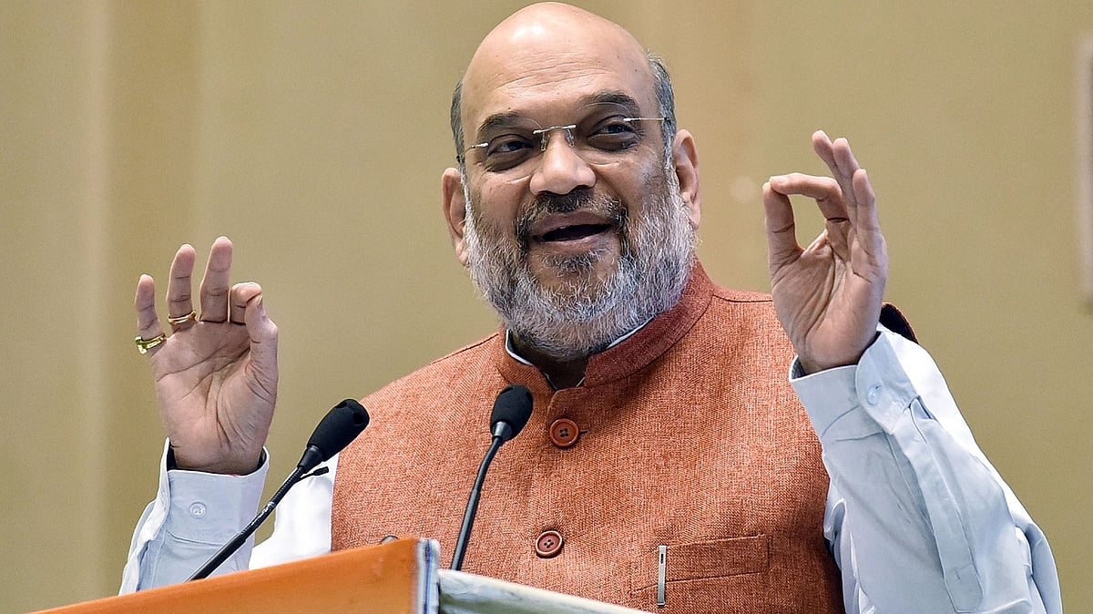 Union Home Minister Amit Shah addresses during Hindi Diwas Samaroh 2021, at Vigyan Bhawan in New Delhi on 14 September 2021