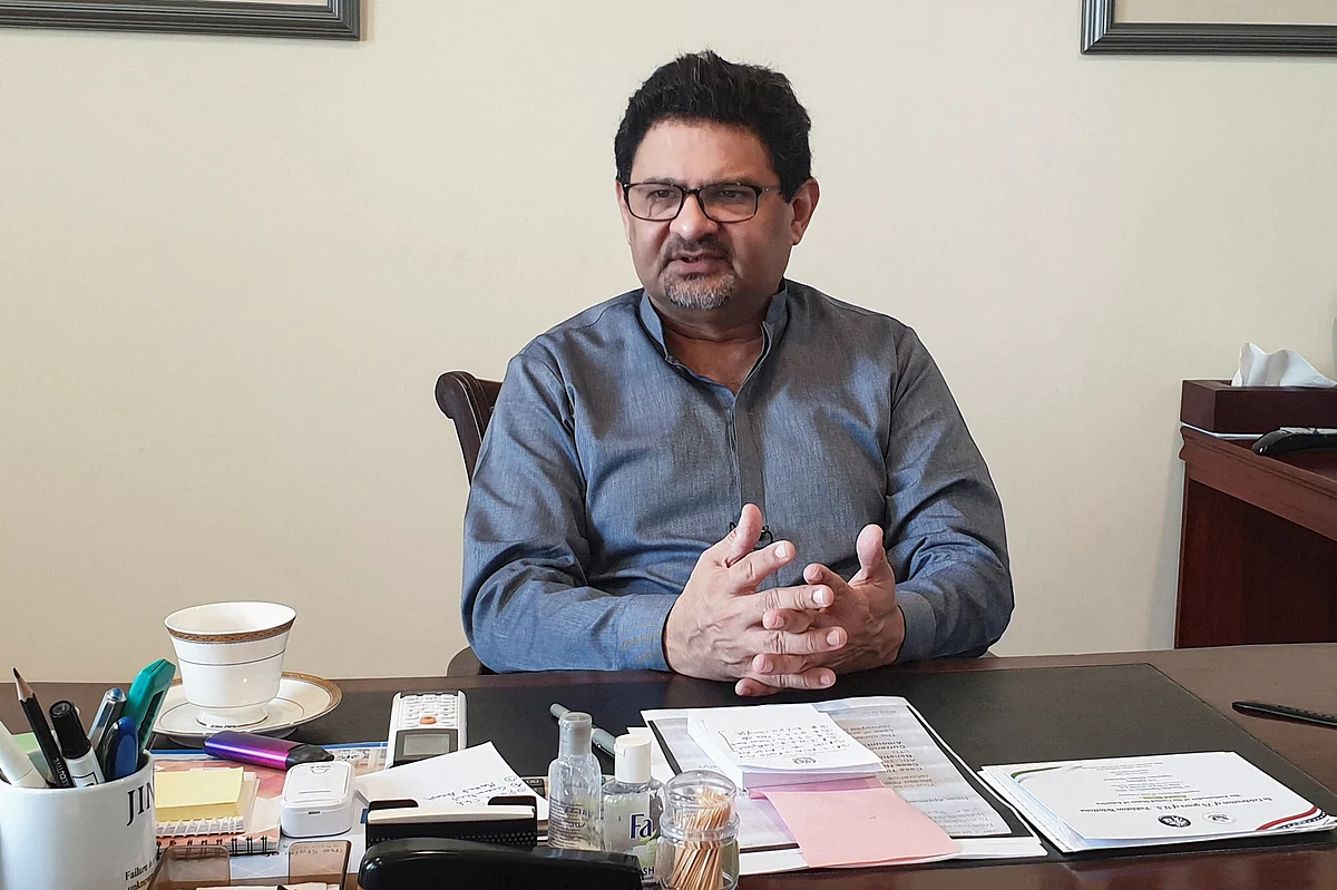 Miftah Ismail, Pakistan's federal minister for finance and revenue, speaks during an interview with Reuters in Islamabad, Pakistan, 18 September, 2022