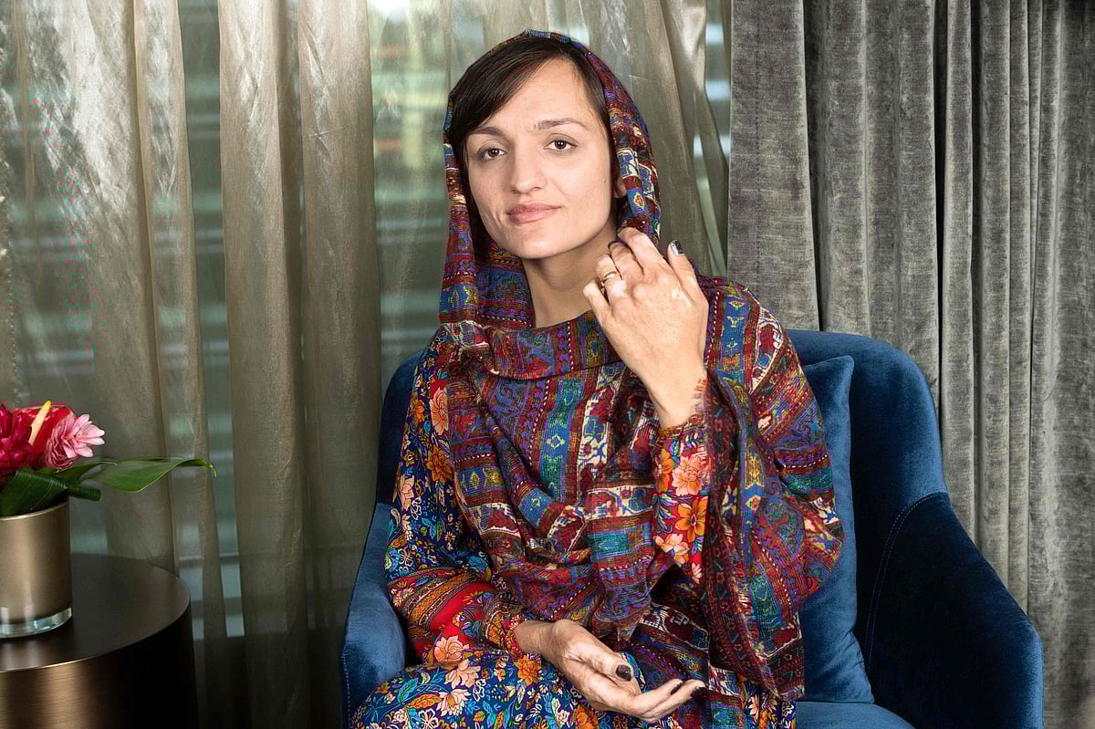 In this file photo taken on 10 September, 2022, former Mayor of Maidan Shahr, Afghanistan, Zarifa Ghafari poses for AFP during the 2022 Toronto International Film Festival in Toronto, Canada.