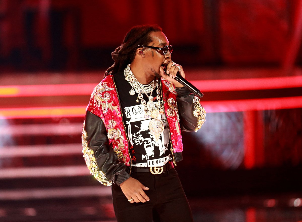 In this file photo taken on June 24, 2018, US rapper Takeoff, of Migos, performs onstage at the 2018 BET Awards at Microsoft Theater in Los Angeles, California