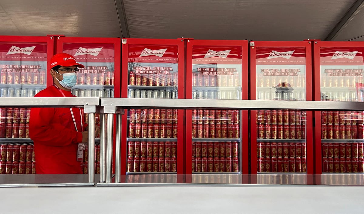 General view of a beer bar at the FIFA fan festival
