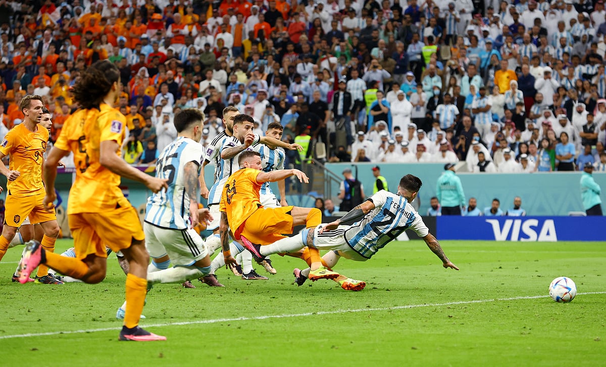 Netherlands' Wout Weghorst scores their second goal